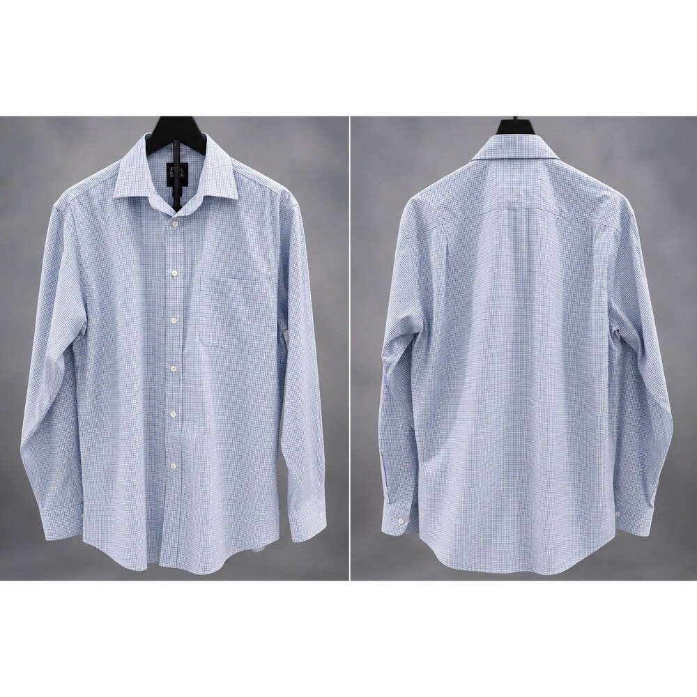 Jos A Bank Traveler Mens Sz 16 1/2 X 36 Dress Shirt White Check 100% Cotton